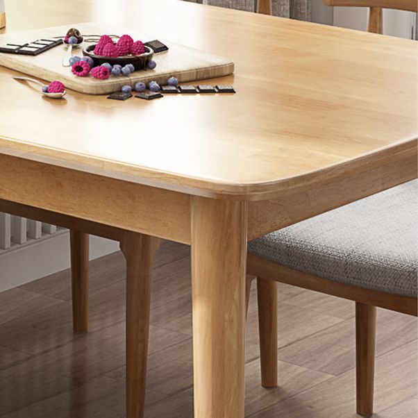 Modern Rubber Wood Table for Restaurant Rectangle Dining Table with 4 Legs