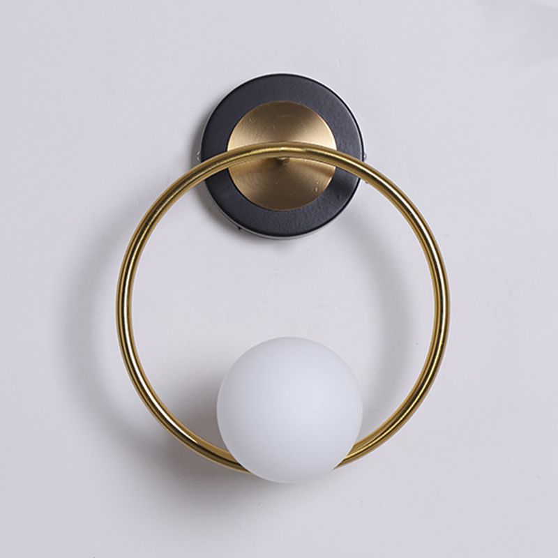 Discina de pared de vidrio blanco 1 lámpara de luz montada en la pared para sala de estudio