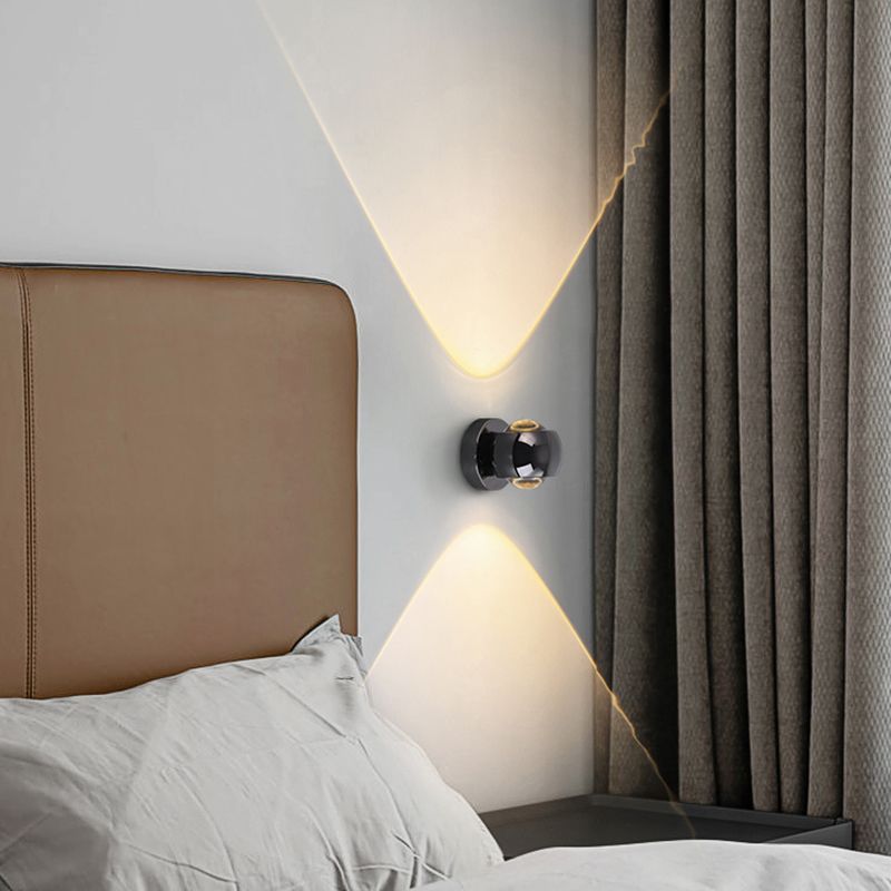 Iron and Glass Wall Light in Chrome Modernism Globe LED Wall Sconce