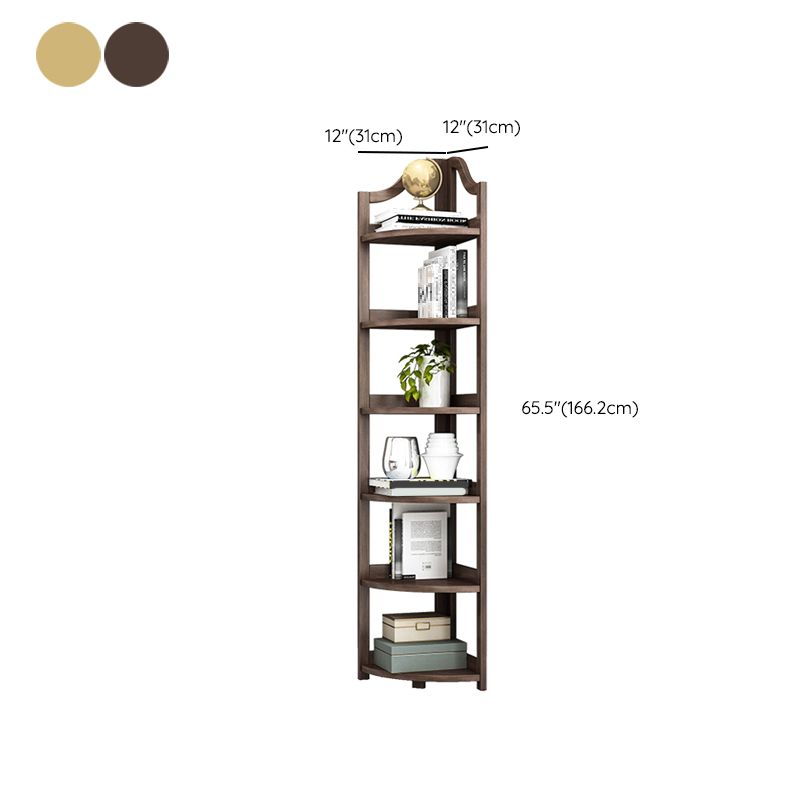 Modern Style Open Back Bookshelf Vertical Wooden Bookcase with Shelves