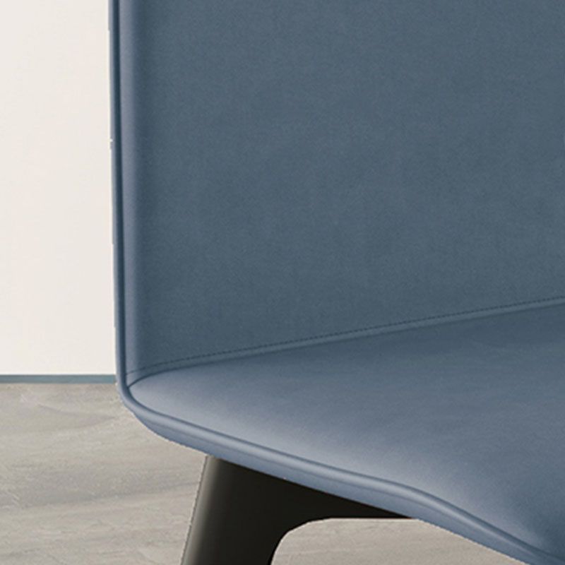 Contemporary Side Chair with Black Wood Legs Matte Finish Solid Back Dining Chair