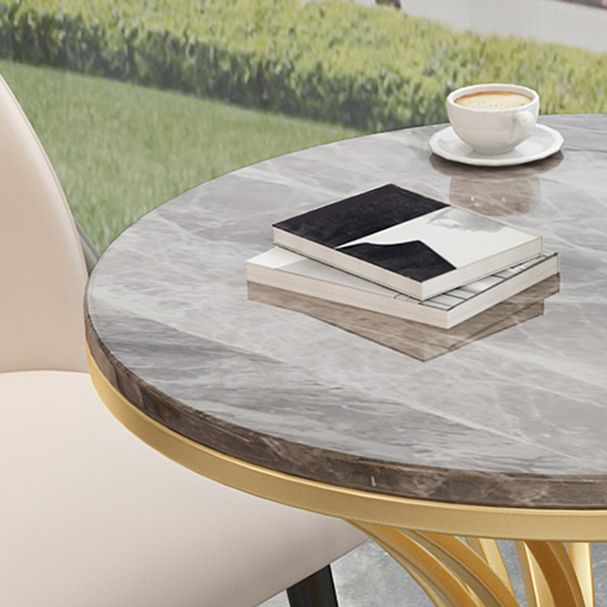 Polished Finish Stone Top Table Set for Home 1/2/3/4/5 Pieces Modern Dinette Set