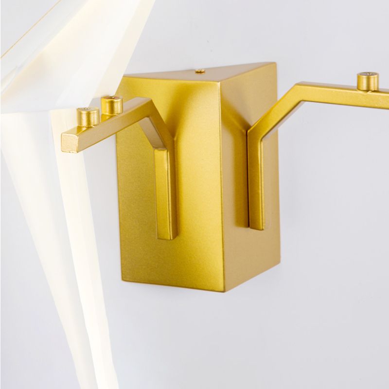 Postmoderne metalen wandlicht wit papier kraanwand sconce licht voor woonkamer slaapkamer
