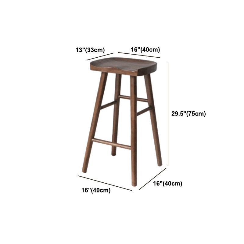 Modern Solid Wood Barstool Wood Restaurant Bar Stool with Pedal
