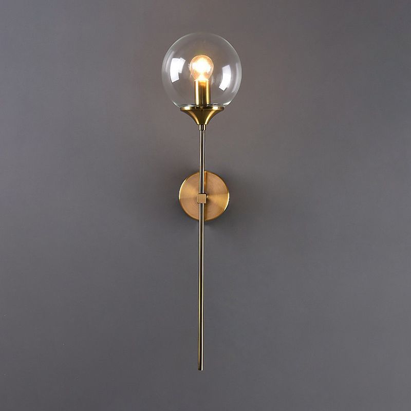 Spherical Wall Sconce Lighting Modern Style Glass 1 Light Wall Mounted Light