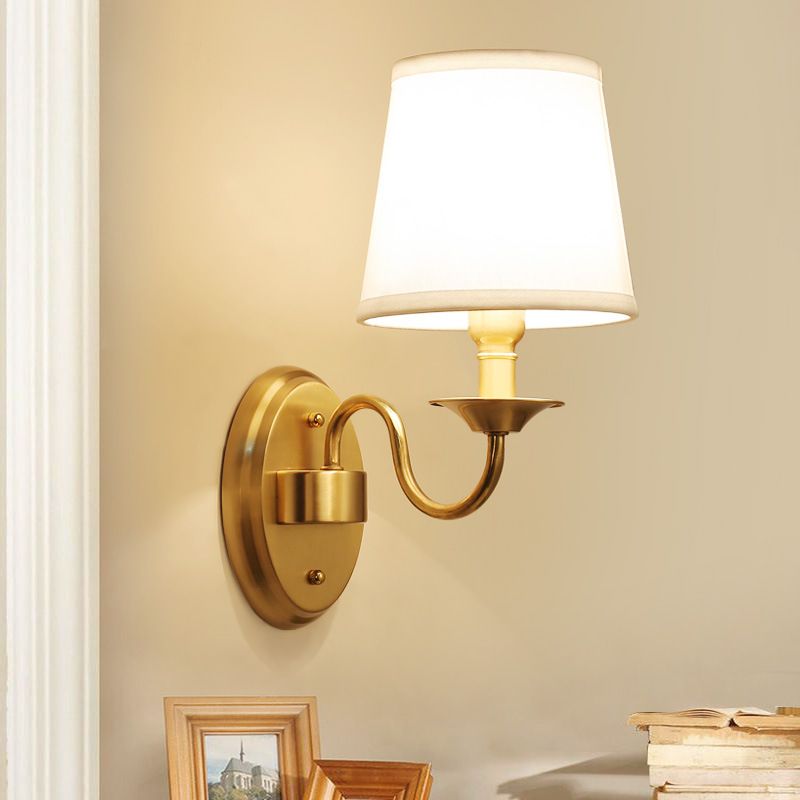 eometric Shade Wall Lighting Modern Simple Style Glass 1 Light Sconce Light in Gold