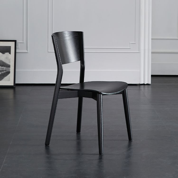 Contemporary Wood Dining Room Chair Armless Open Back Dining Side Chair