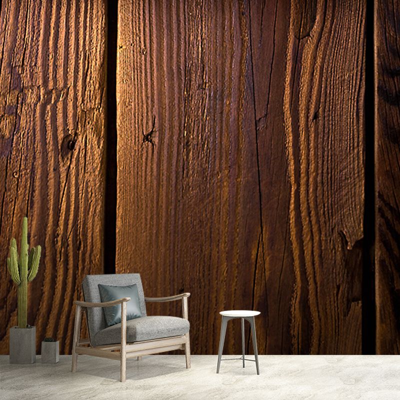 Photography Stain Resistant Mural Wallpaper Wood Grain Sleeping Room Wall Mural