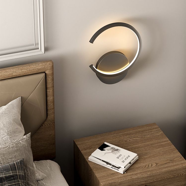 Apparecchiatura per illuminazione da parete nordica per parete da letto a led con tonalità acrilica a forma di C