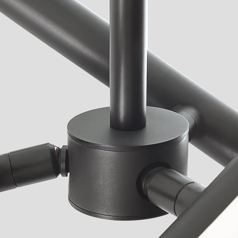 3-Light Black Hanging Light Minimalism Style Linear Shape Metal Chandelier Light