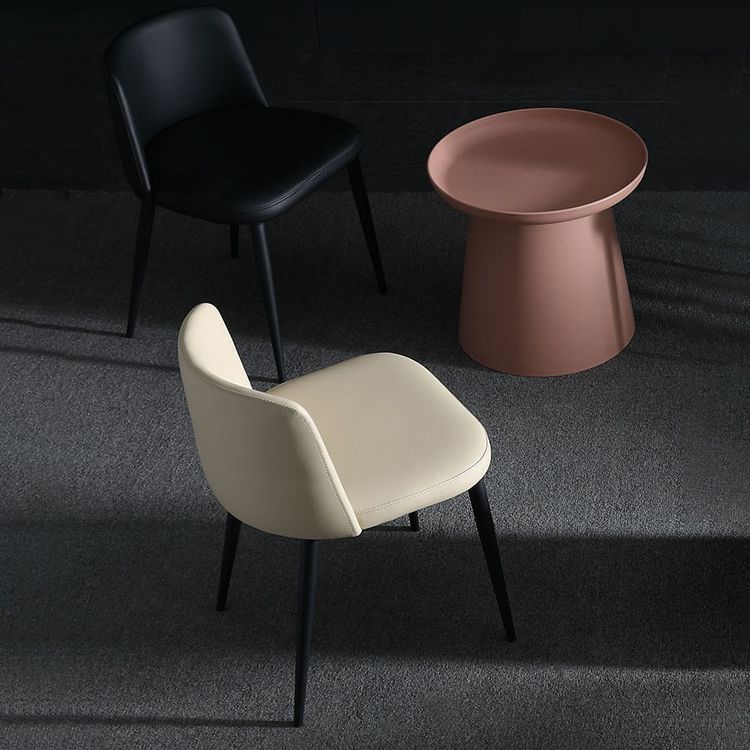 Home Scandinavian Side Chair Parsons Back Metal Upholstered Dining Room Chair
