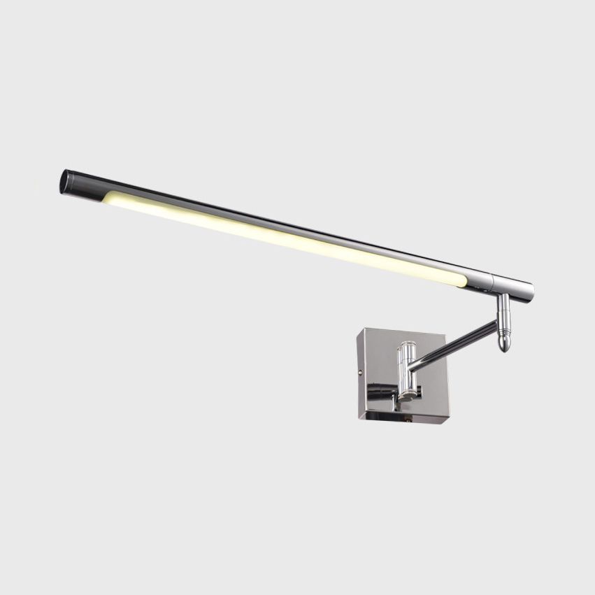 Mini Zylinder Metallic Eitelkeit Licht moderne LED Silber Verstellbare Wandleuchte mit rund/quadratischer Rückplatte in warm/weißer Beleuchtung