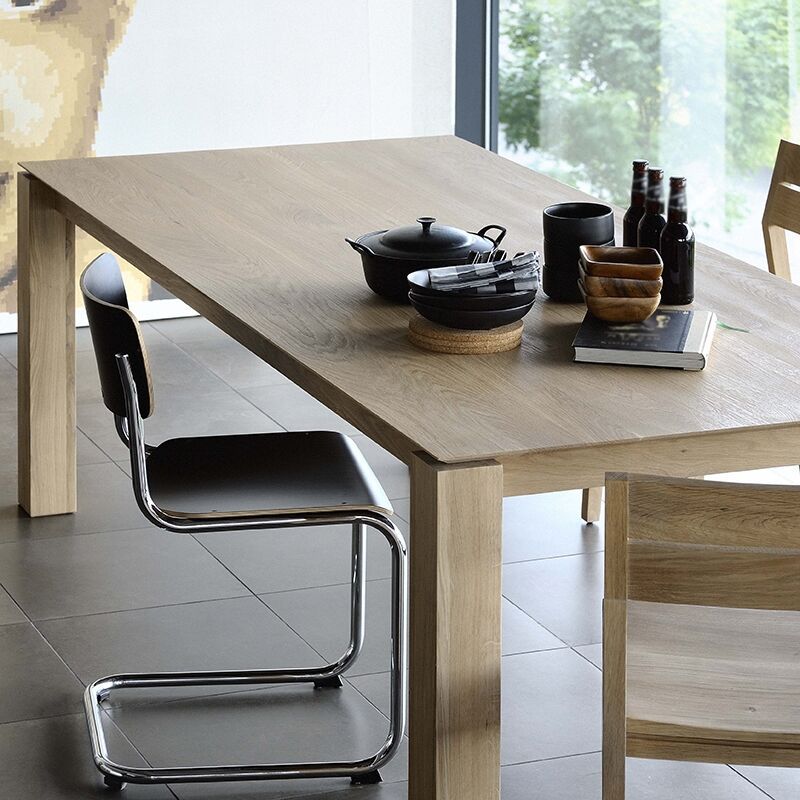 Mesa de madera de pino rectangular para la mesa de comedor moderna del restaurante con 4 patas de la naturaleza