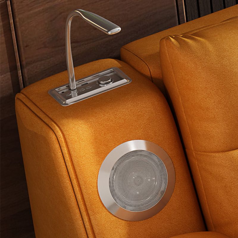 32" Wide Contemporary Futon Sofa Bed Orange Pillow Back Sleeper Sofa