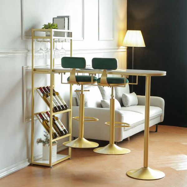 Specialty Pub Table Glam Bar Height 41-inch Bar Table with Wine Rack