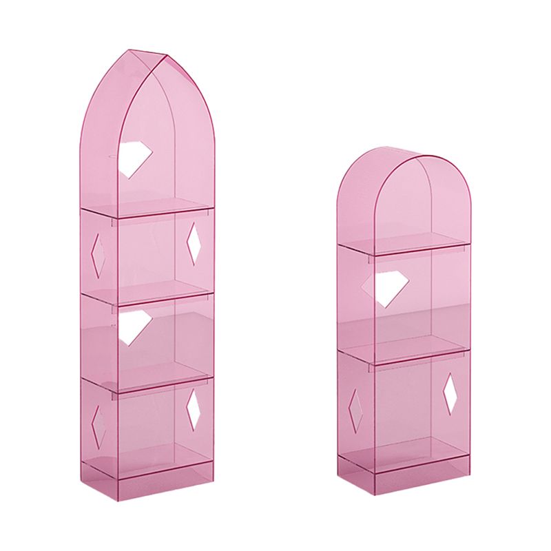 Acrylic Closed Back Bookshelf Standard Glam Bookcase with Shelves