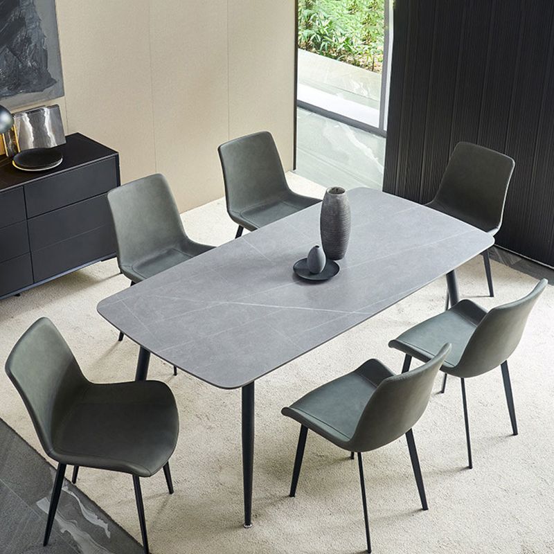 Modern Style Dining Chair Dining Armless Side Chair with Metal Legs for Kitchen