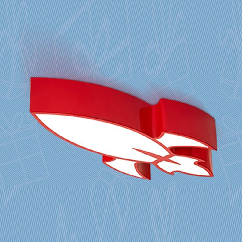 Metal Rocket Shape Flush Ceiling Light Modern Style 3 Lights Flush Mount Lighting