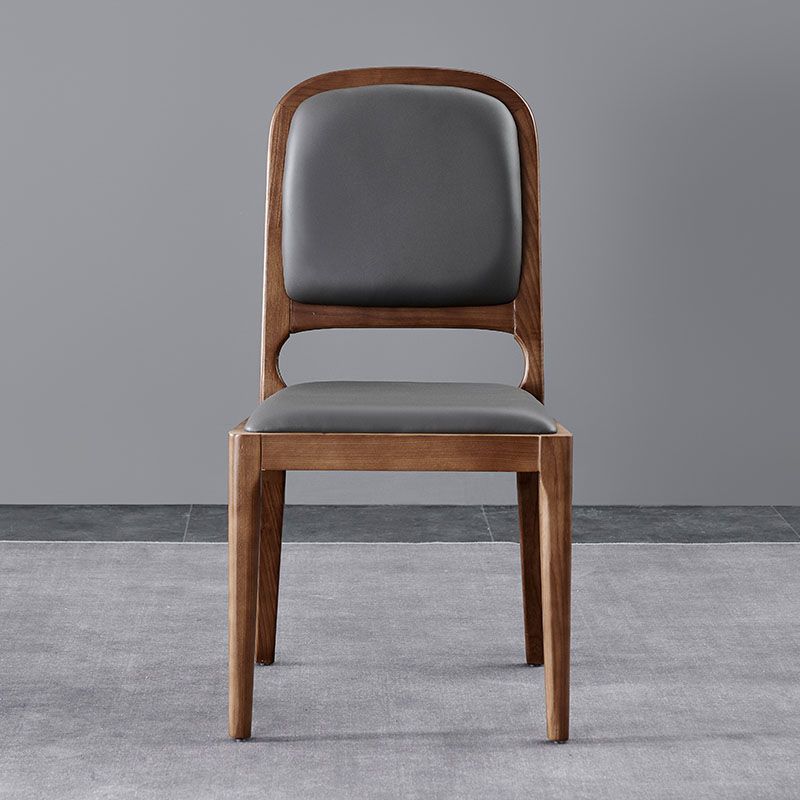 Chaises d'appoint de salle à manger en bois de style contemporain Chaises d'appoint de salle à manger à dossier ouvert (Ensemble de 2)