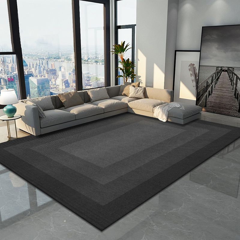 Black Modern Rug Blending Gradient Rug Non-Slip Backing Rug for Living Room