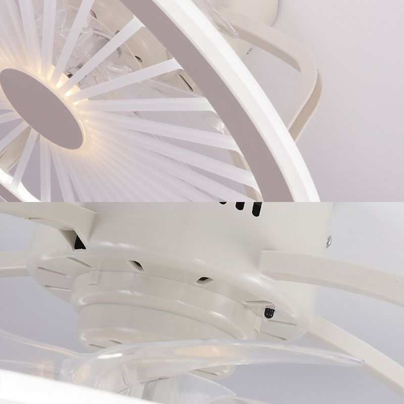 Runde Wohnzimmer Deckenlüftungslampe Metallic Moderne LED Semi Flush Leuchte