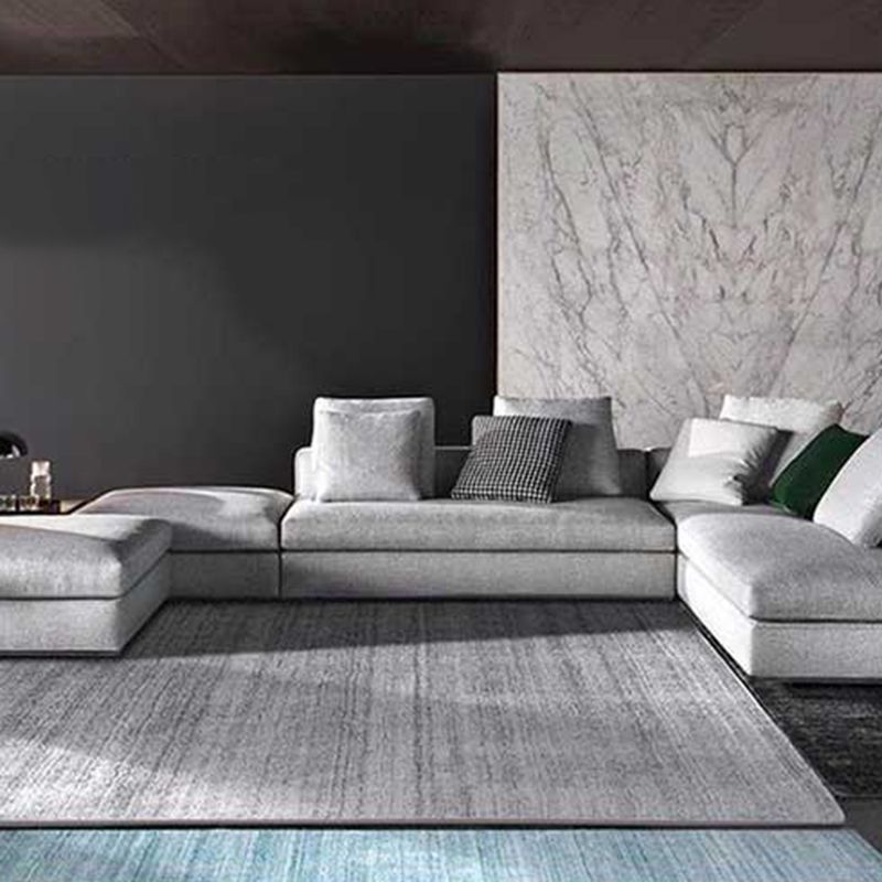 Tapis moderne bleu en Polyester de couleur Pure, lavable, pour la décoration de la maison