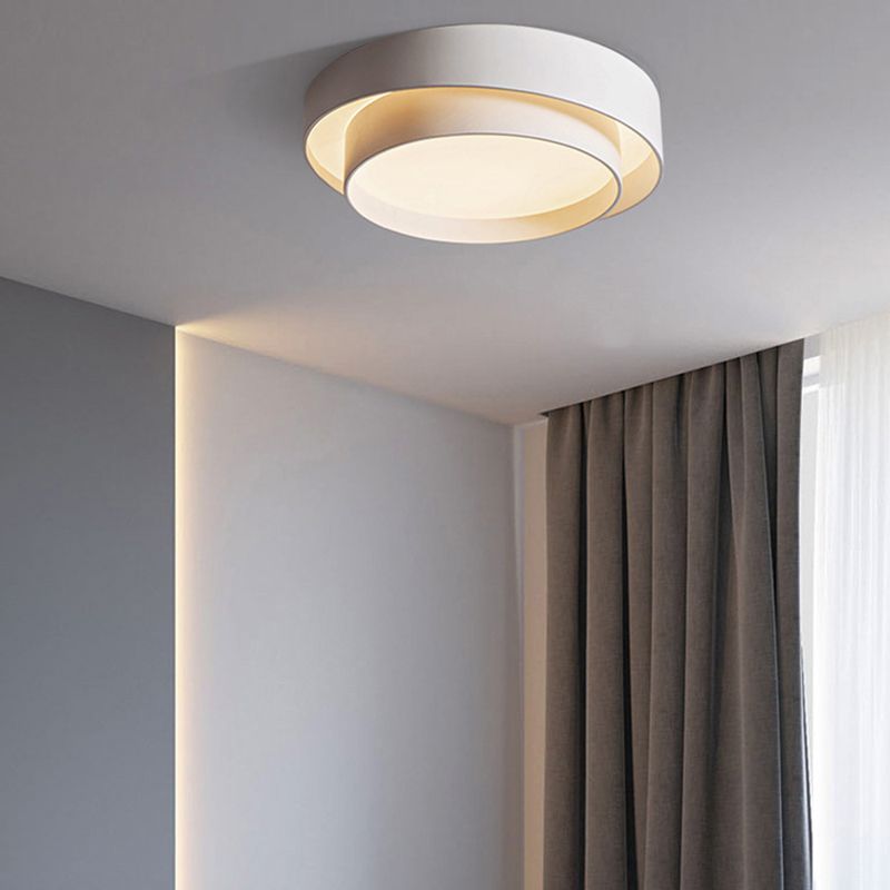 Metal Circular Flush Mount Fixture Modern 1 Light Flush Light Fixture