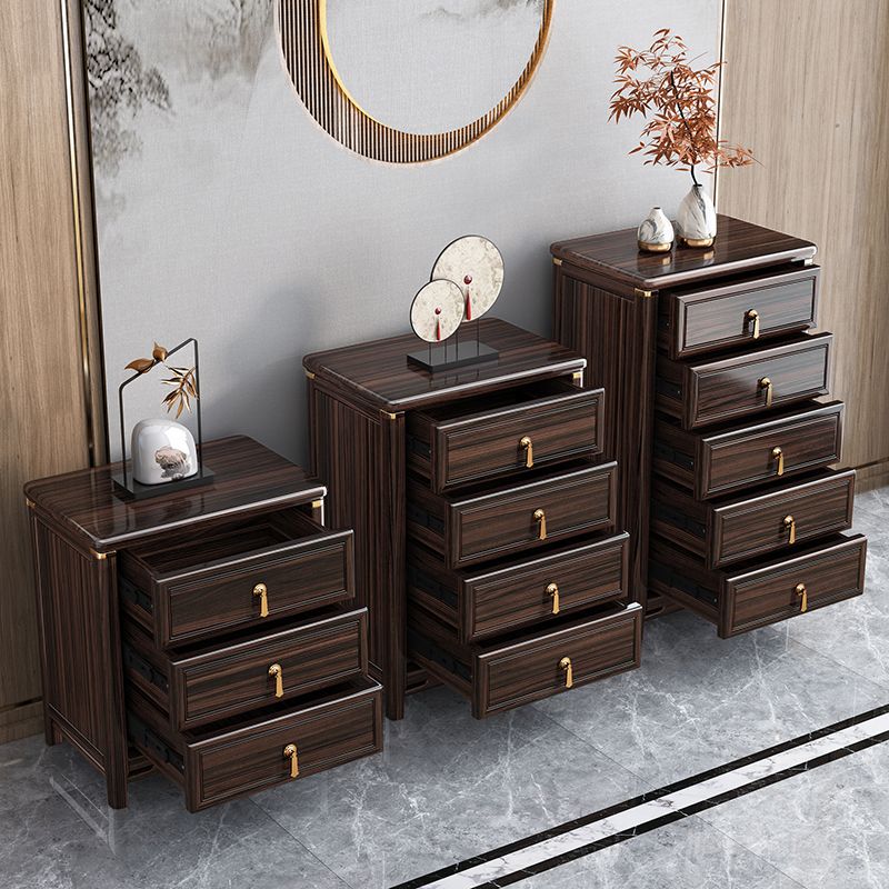 Solid Wood Storage Cabinet Mid-Century Modern Soft Close Drawers Side Cabinet
