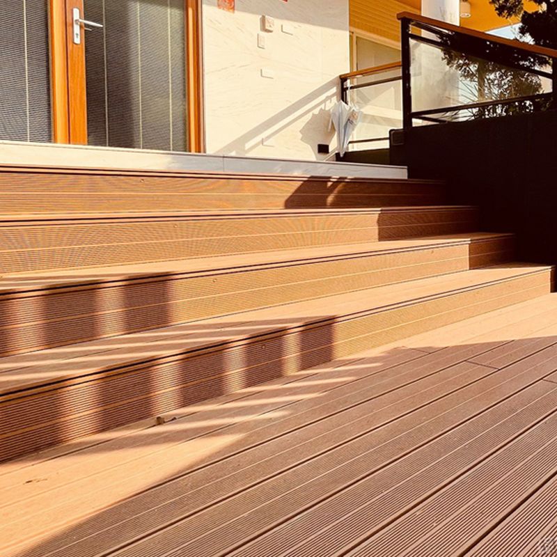 Wooden Patio Flooring Tile Solid Color Outdoor Composite Decking Tiles