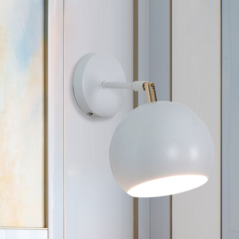 Lampada di scarpa con scarpa da letto globale regolabile in stile industriale Metallic 1 Luce bianca da parete bianca Luce