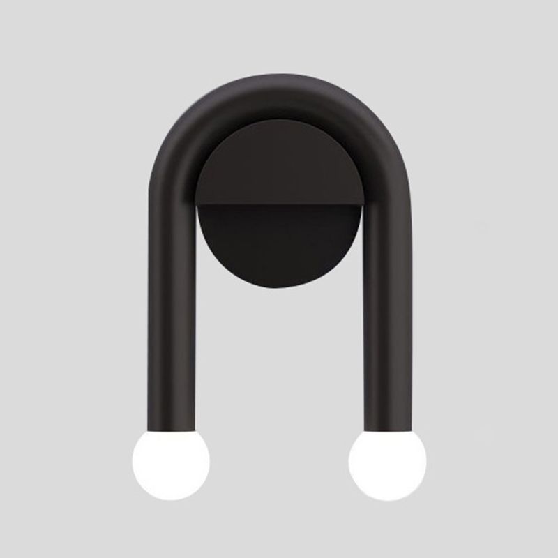 Modernism 2-Light Black Wall Mounted Sconce Metal Wall Light for Bedroom