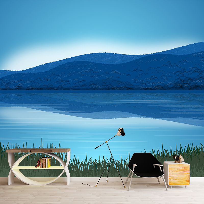 Mountain Illustration Scenery Wall Covering Murals Sitting Room Wall Decor, Waterproofing