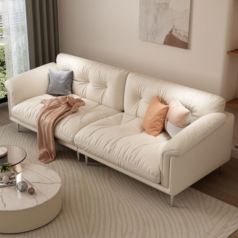 Modernistic Sofa Faux Leather Armless Sofa with Loose Back for Living Room