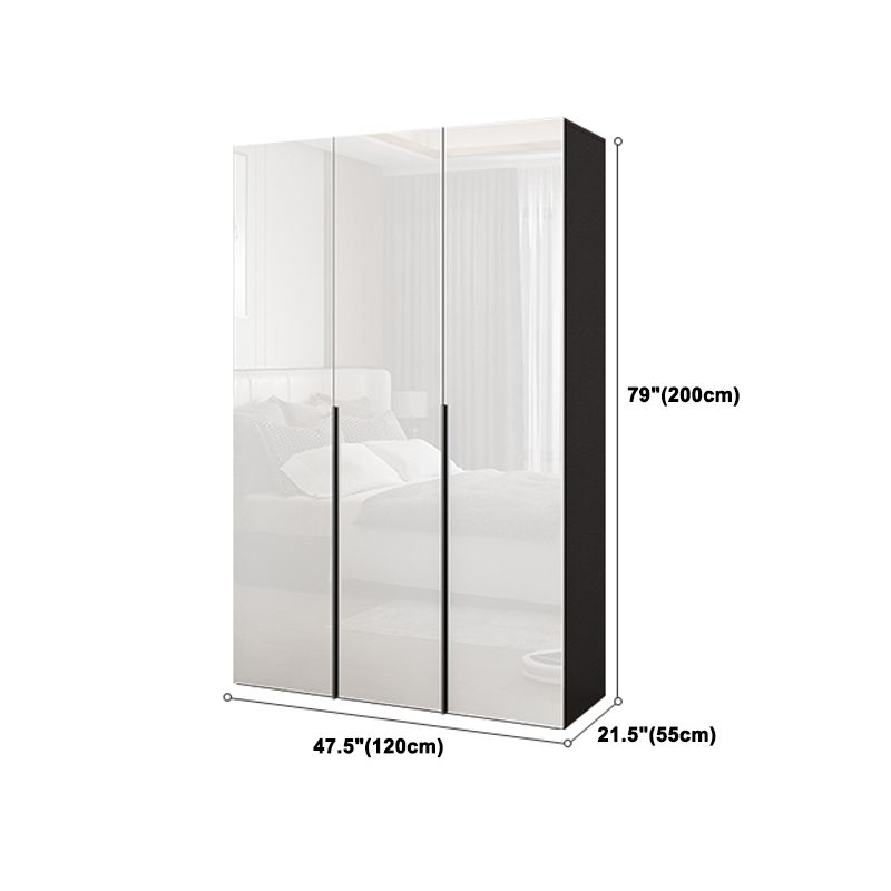 Engineered Wood Wardrobe Armoire Contemporary Storage Cabinet