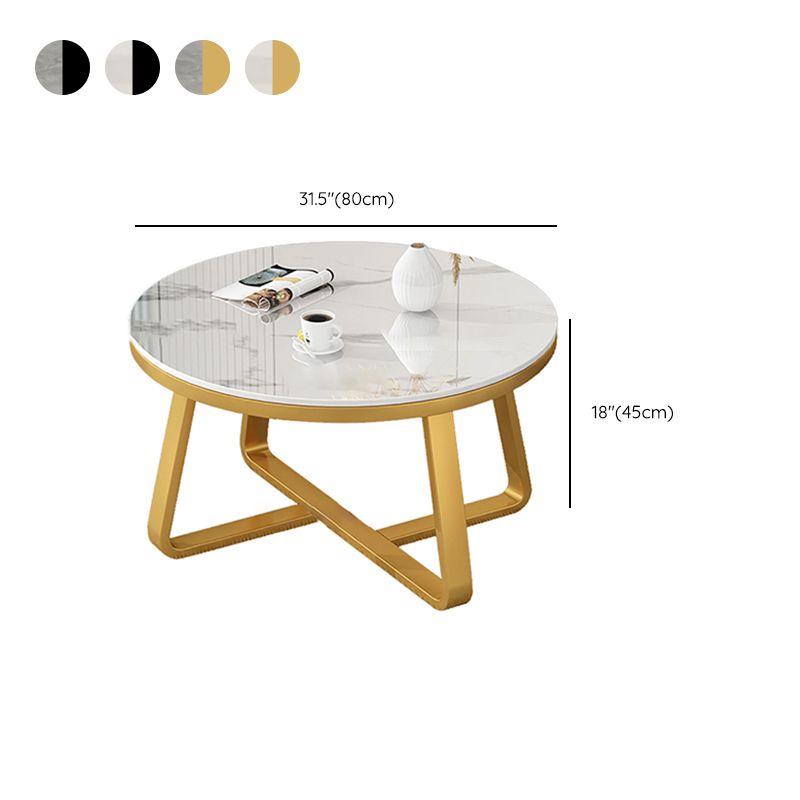 Slate Single Coffee Table Frame Round Coffee Table for Living Room