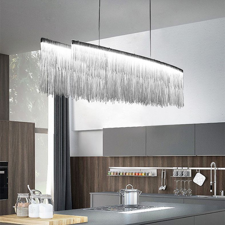 Metal Chains Design Chandelier Light Modern Style Simplicity Lighting Pendant for Living Room