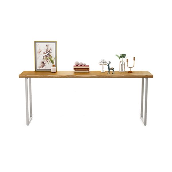 Modern Rectangle Solid Wood Bar Table Set 1/4 Pieces Counter Table with Backless Stools