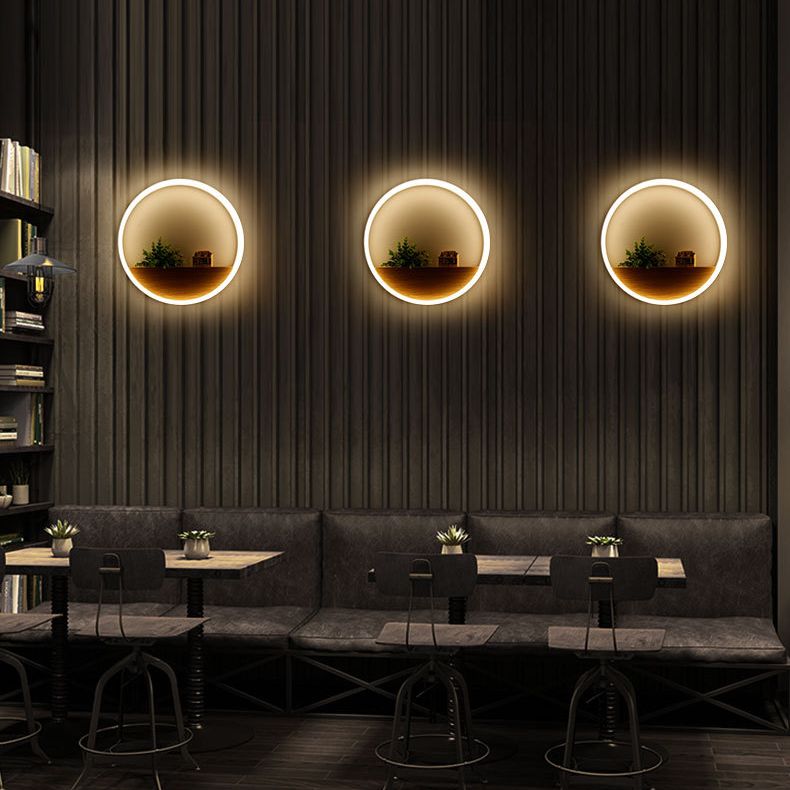 Acrylcirkel wandlamp Licht Licht Simplicity Stijl LED -wand SCONCE -verlichting in het wit