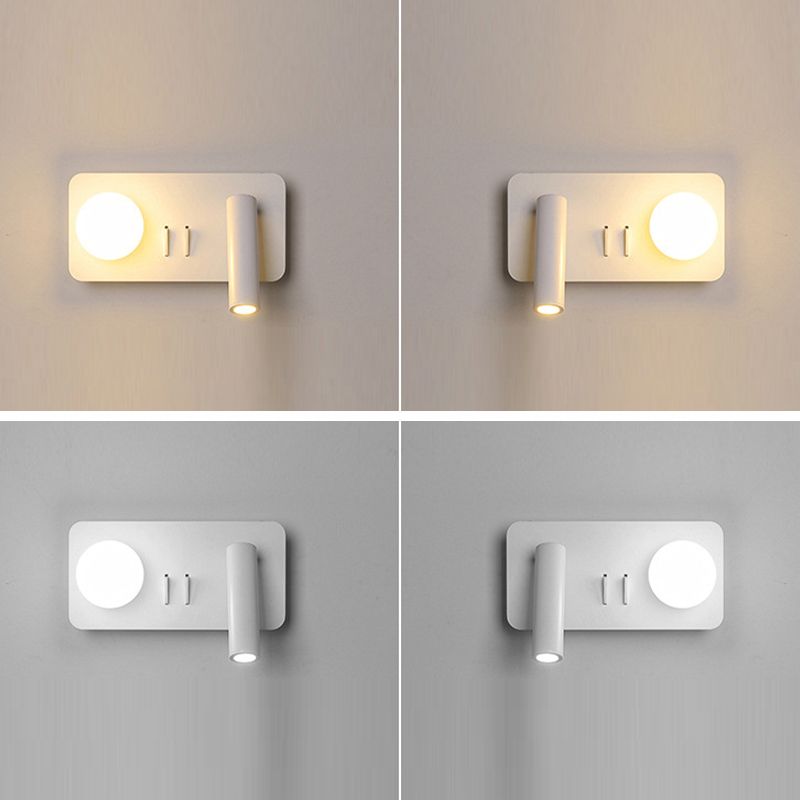 2-Light White Modern Wall Mounted Sconce Unique Wall Light for Living Room