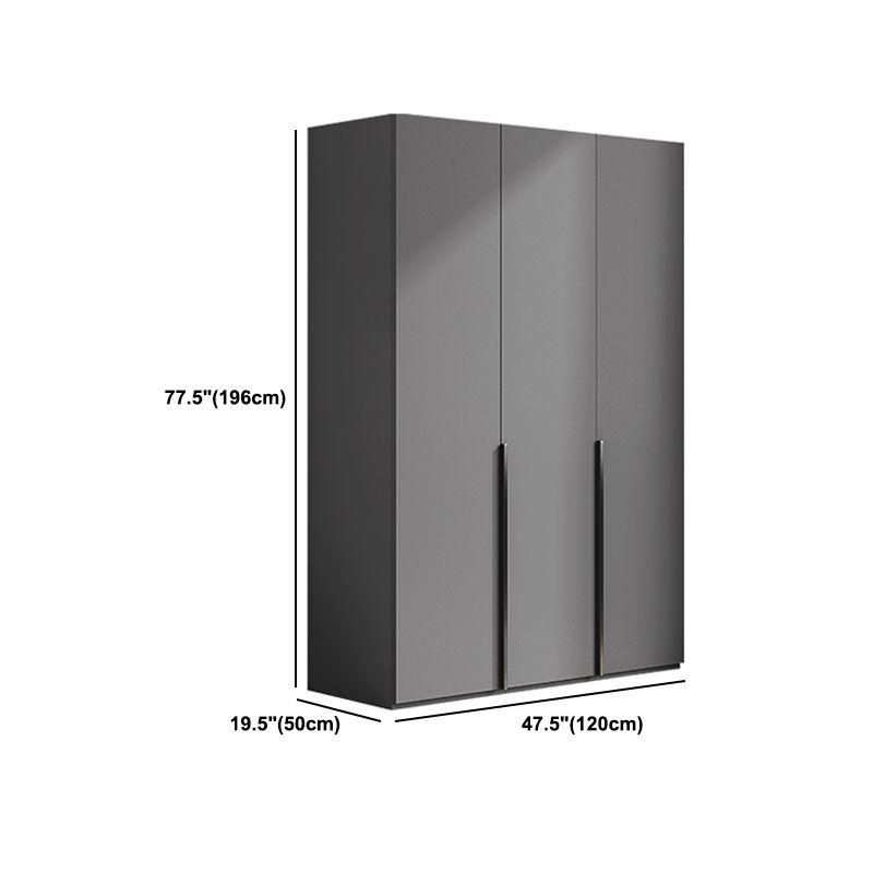 Gray Colour Wardrobe Armoire Wood Bedroom Wardrobe Closet with 1 Drawer