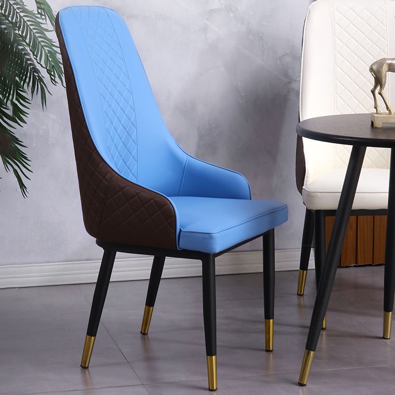 Minimalist Style Upholstered Side Chair Leather Dining Armless Chair for Home Use