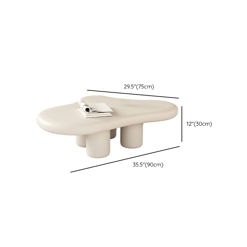 White Wood Coffee Table Free-Form Modern No Distressing Coffee Table