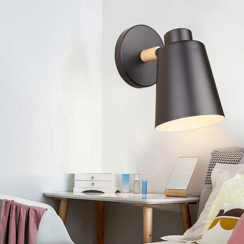 White/Black Single Contemporary Wall Mounted Sconce Metal Wall Light