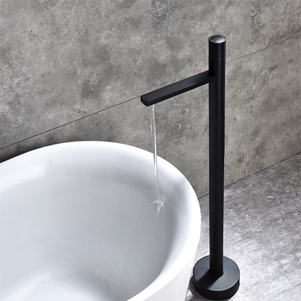 Floor Mounted Freestanding Tub Filler Freestanding High Arc Tub Filler Trim in Silver