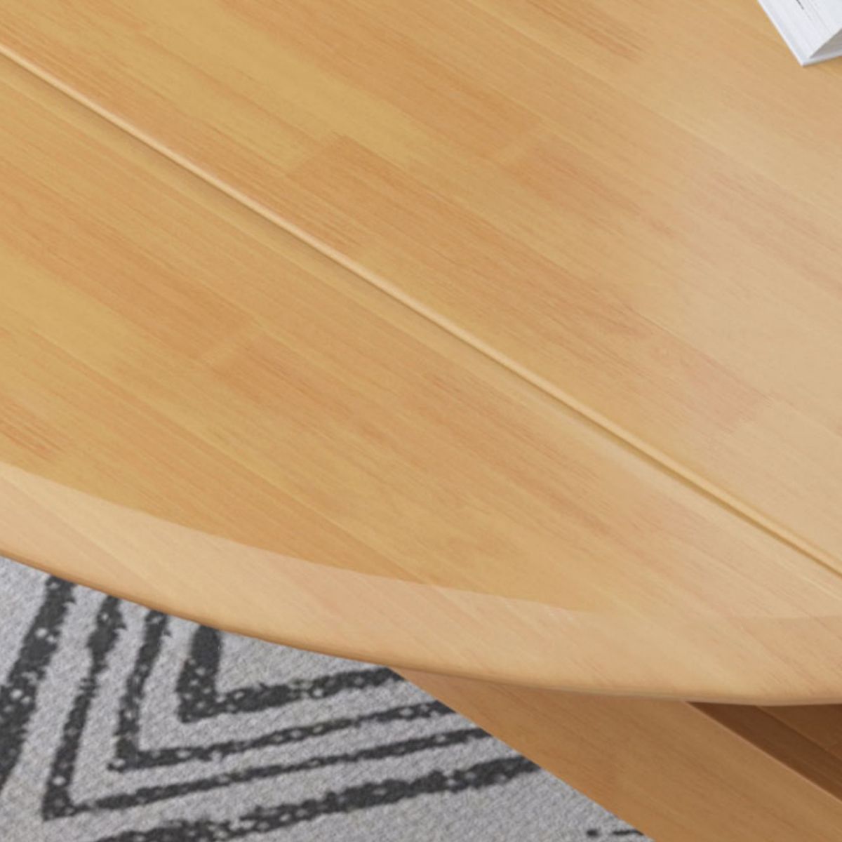 Moderne eettafel van rubberhout, ronde tafel met 4 poten voor eetkamer