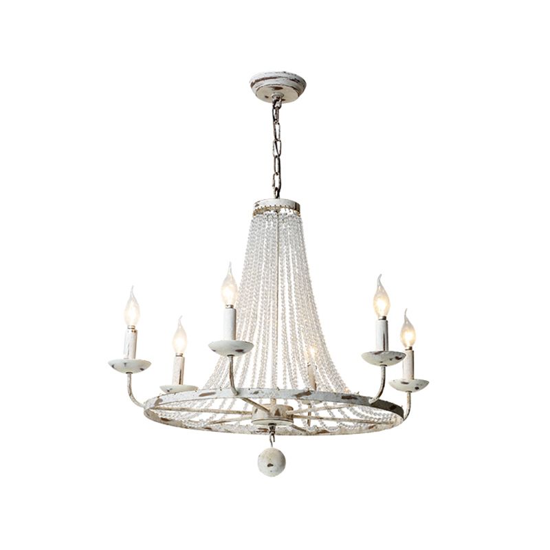 Antike Candelabra -Kronleuchter -Beleuchtung Metallanhänger Licht mit Kristallperlendekoration