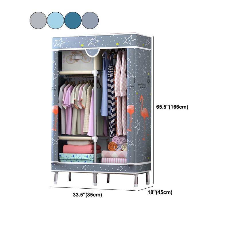Matte Finish Wardrobe for Home Contemporary Storage Cabinet with Metal Legs