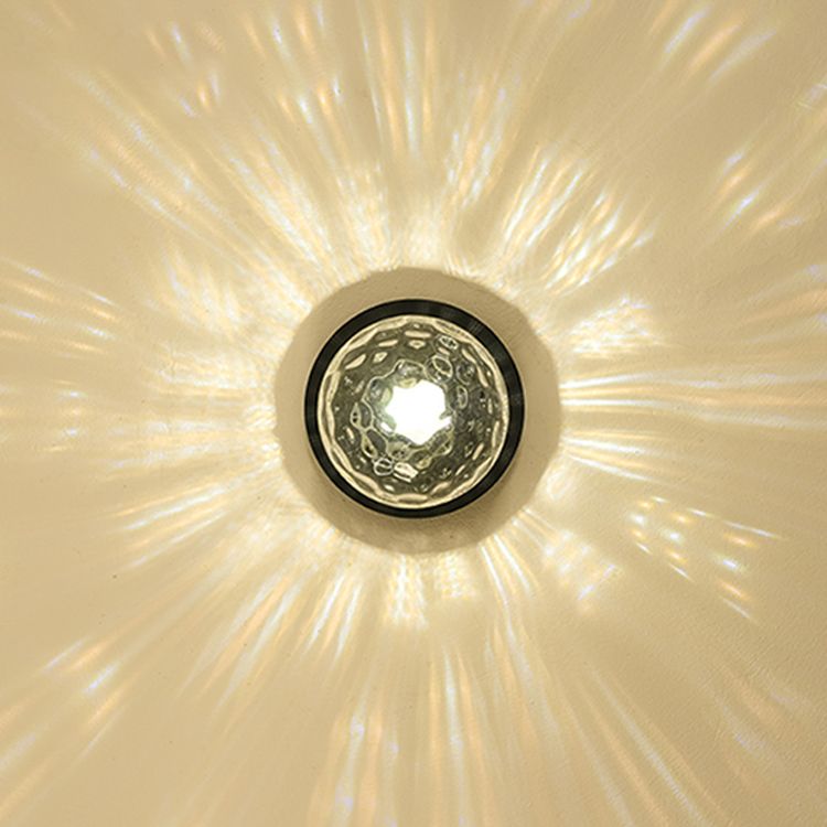 Modern Concise Globe Flush Mount Lacquered Iron Ceiling Light with Glass Shade