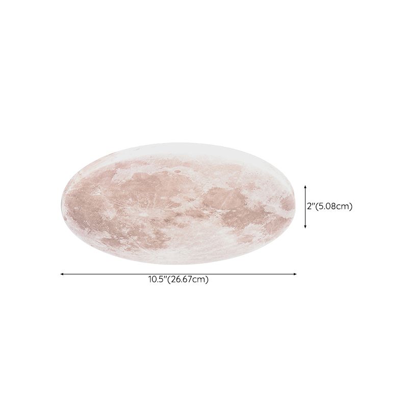 Moon Ceiling Light Fixture Contemporary LED Flush Mount for Bedroom