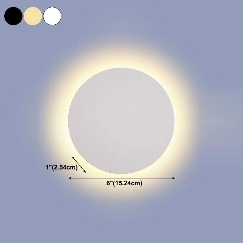 Round Shape Wall Light Modern Style Metal 1-Light Wall Mount Light